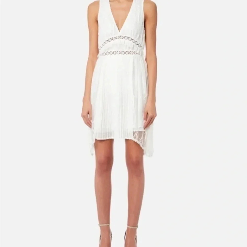 Babat‎ Inset Lace Foxiedox creamy white party dress Womens size S crochet lace
